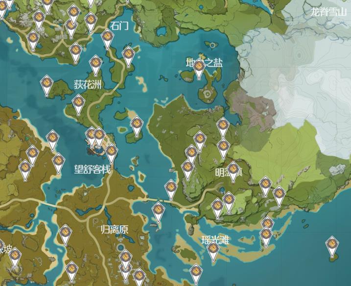 《原神》岩神瞳分布地图超清分享