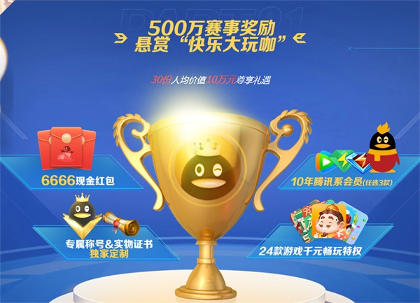 QQ游戏大厅“快乐大玩咖”挑战赛全面启动，百万大奖等你来