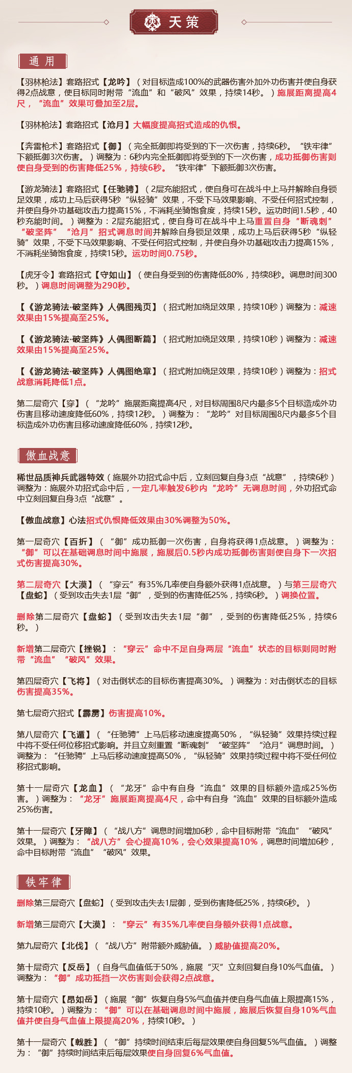 《剑网3》怒海争锋6月20日天策技改