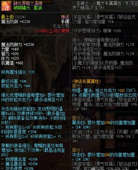 《DNF》奶萝神话装备选择
